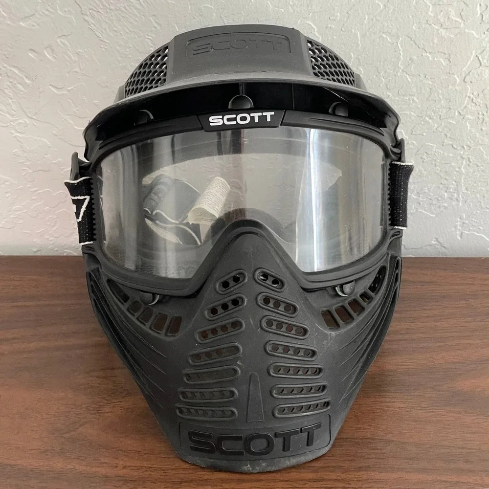 SCOTT Paintball Mask Black Full Face Protection with Visor made in‎ USA AirSoft